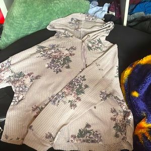 Purple hoodie with flowers